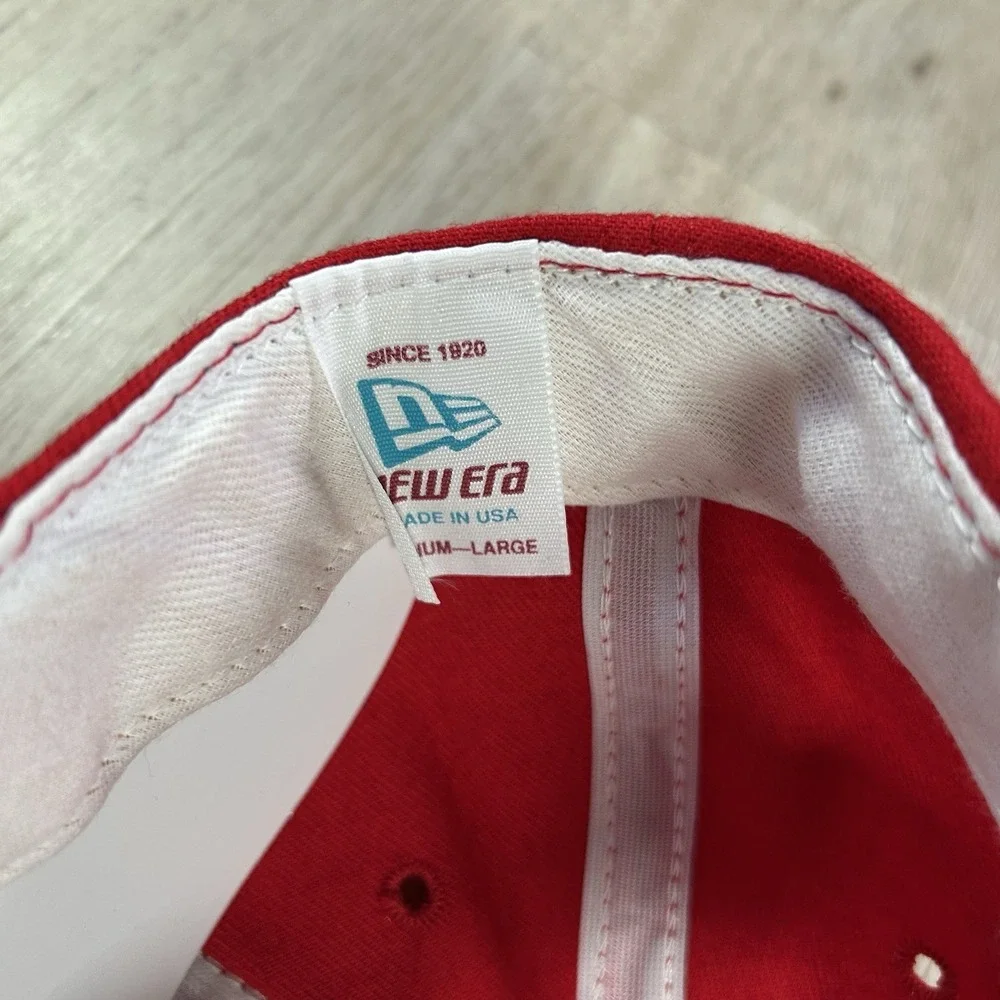 VTG New Era Bellefonte Wrestling Snapback Hat Red Wool Cap Made in USA